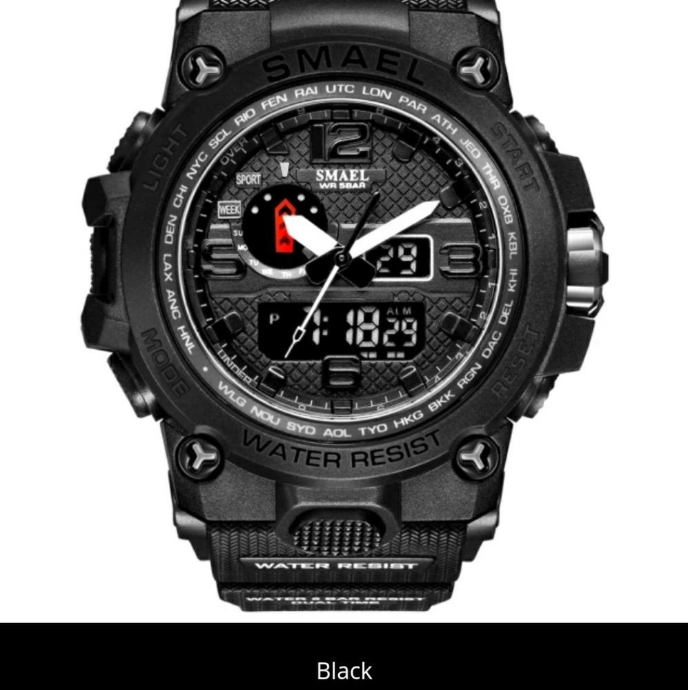 Men Sports Watches Dual Display Analog Digital LED Electronic Quartz Wristwatch